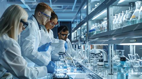 Científico trabajando en un laboratorio con equipos futuristas