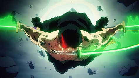 Detalle del rostro de Roronoa Zoro en 4K