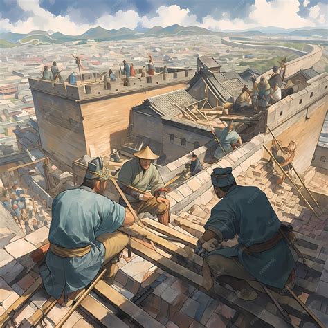 Ilustración de las tres murallas protegiendo la ciudad