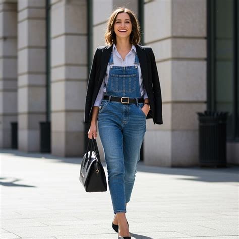 Retrato de Anne con overol y camisa clara