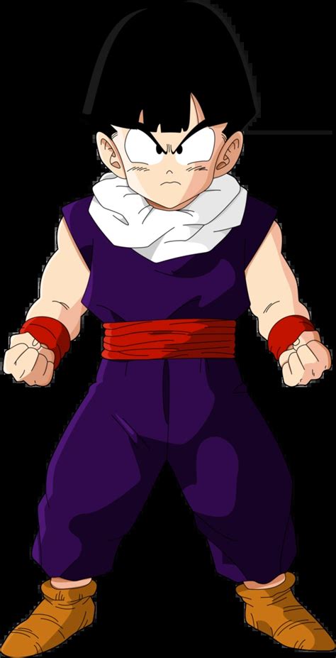 Gohan de niño con overol