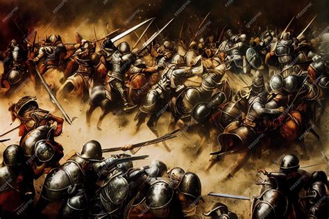 Ilustración de una batalla épica