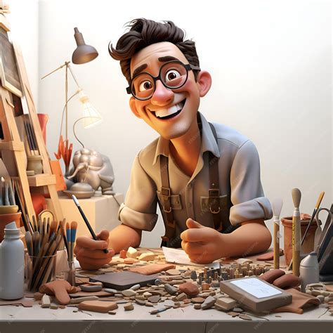 Ilustración de un mangaka trabajando en su estudio