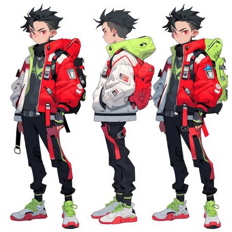 Arte conceptual de personajes andróginos en anime