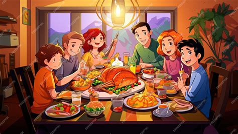 La familia Kamiya y sus amigos cenando