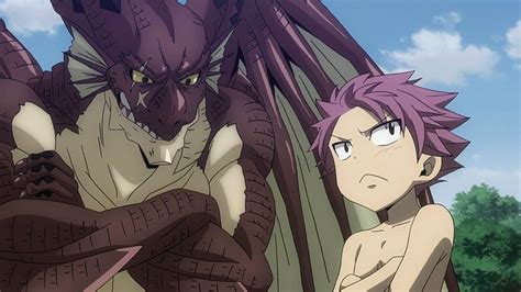 Igneel y Grandeeney discutiendo sobre Natsu