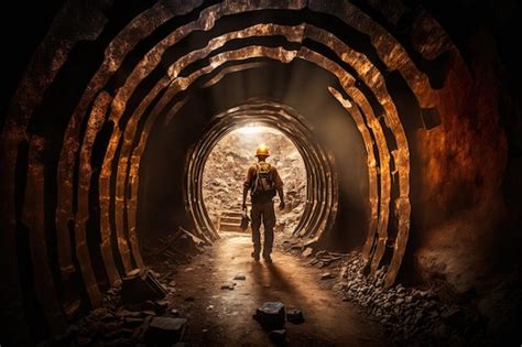 Un minero cavando un túnel