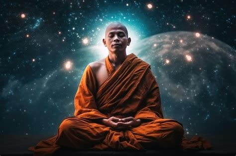 Representación de un monje budista meditando