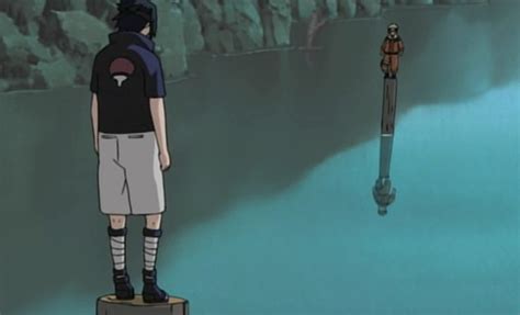 Flashback de Naruto y Sasuke en el muelle