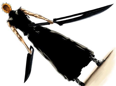 Ichigo con su Shikai definitivo de dos espadas