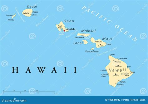 Mapa de las islas de Hawái