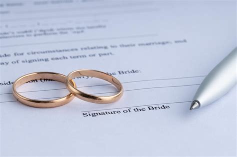 Ilustración de un contrato matrimonial