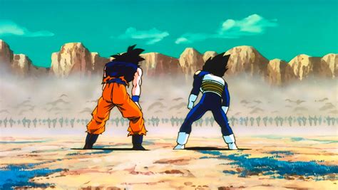 Goku enfrentándose a un luchador en la ciudad