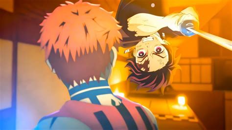 Tanjiro luchando contra Akaza