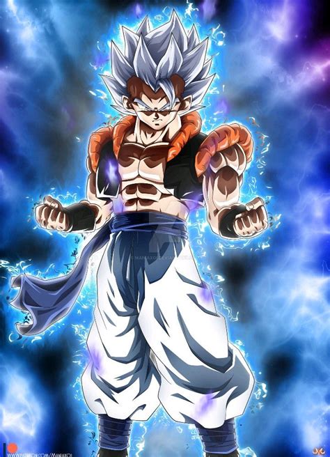 Fondo de pantalla minimalista de Gogeta Ultra Instinto con un diseño limpio.