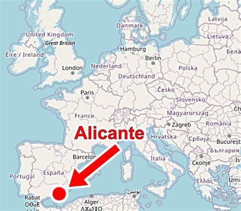 Mapa de España con puntos de envío en Alicante y Baleares