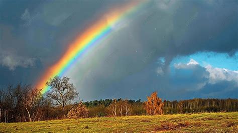 Un arcoíris sobre un paisaje después de la lluvia