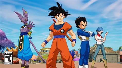 Varios personajes de Dragon Ball en Fortnite