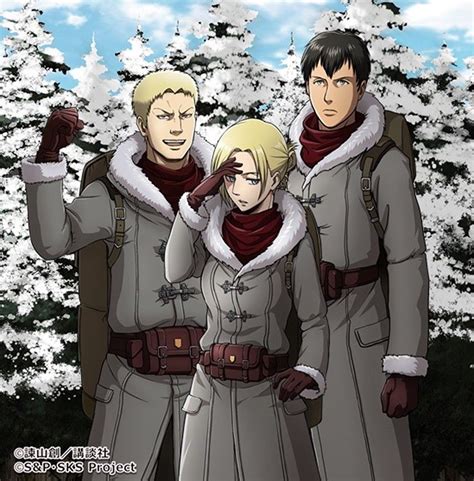 Ilustración de Reiner, Bertholdt y Annie