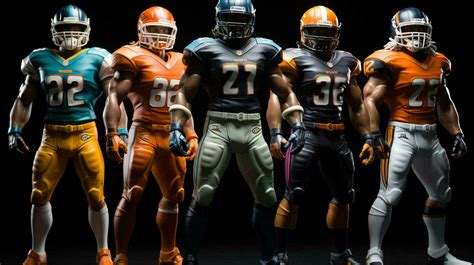 Jugadores de fútbol americano con equipamiento