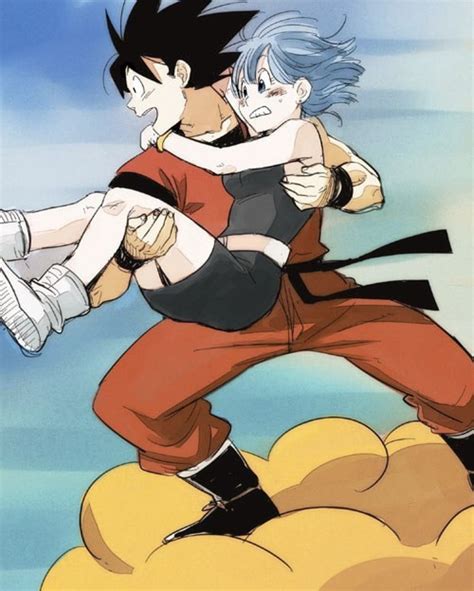 Ilustración de Son Goku y Bulma buscando las Bolas de Dragón