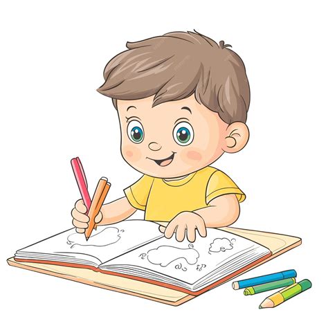 Ilustración de un niño coloreando un personaje de Dragon Ball