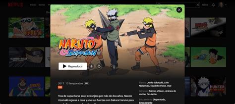 Captura de pantalla de Naruto Shippuden en Netflix