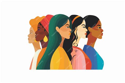 Ilustración de mujeres de diferentes etnias