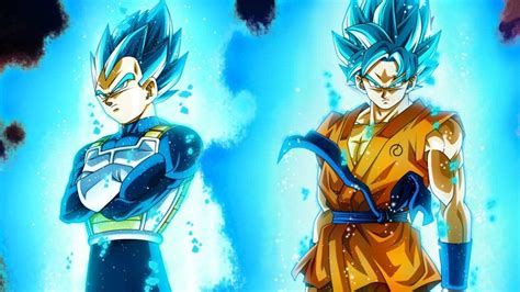 Ilustración de Goku y Vegeta en Super Saiyan Blue