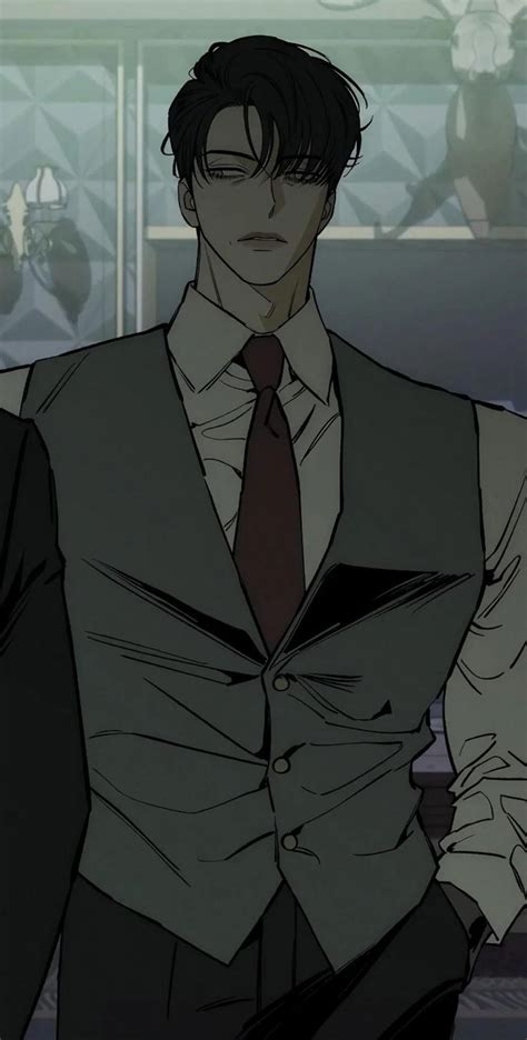 Ilustración de personajes de manhwa con temática oscura