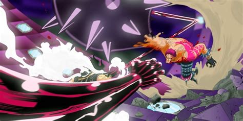 Katakuri atrapando a Luffy en Zan giri mochi