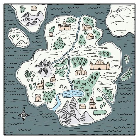 Mapa del mundo de fantasía del manhwa.
