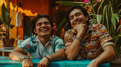 Dos amigos riendo juntos