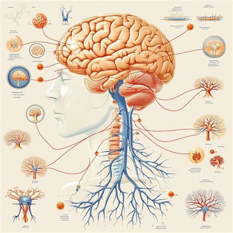Diagrama del cerebro humano y el sistema nervioso