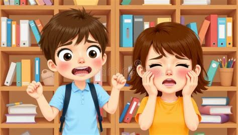 Joven llorando en la biblioteca