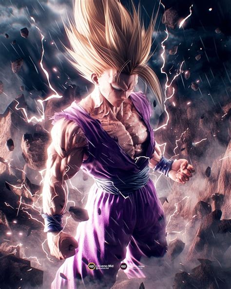 Ilustración de Gohan en estado Super Saiyajin