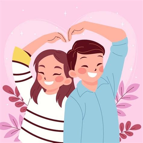 Ilustración de una pareja de manga con temática romántica