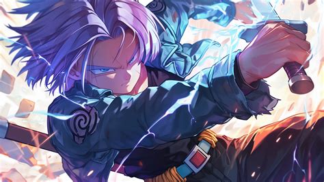 Representación de Trunks con un aura oscura y caótica