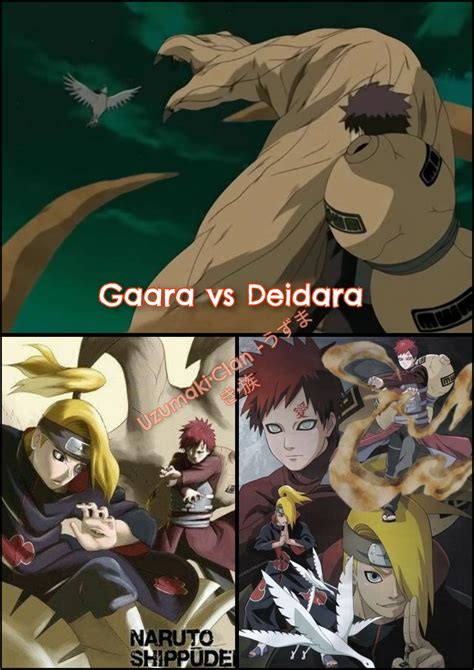 Gaara utilizando su arena para atrapar el brazo de Deidara