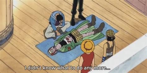 Yosaku herido pidiendo ayuda a Luffy
