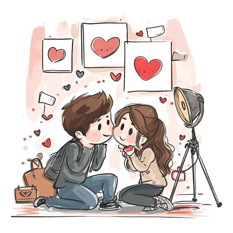 Pareja de manhwa compartiendo un momento romántico