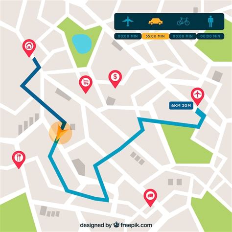 Mapa de ruta simbólico de un viaje