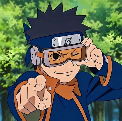 Ilustración de Obito Uchiha de niño con gafas