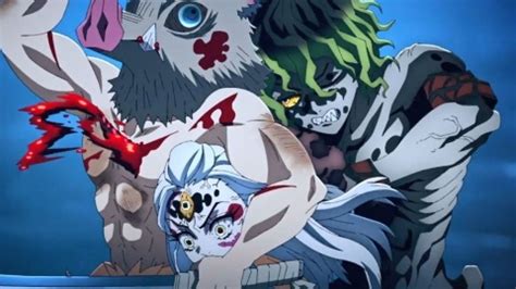 Inosuke atacado por Gyutaro