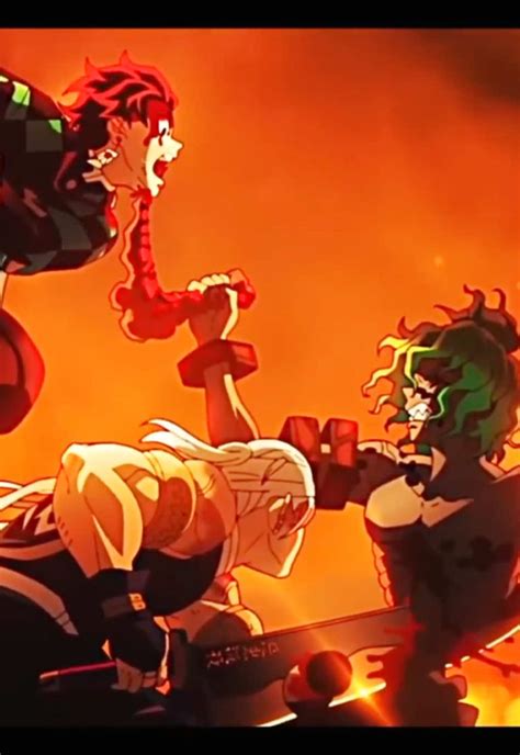 Tanjiro en apuros contra Gyutaro