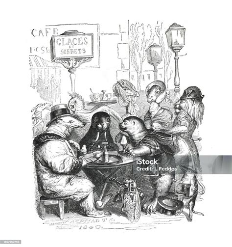 Ilustración de lobos antropomórficos en un cómic