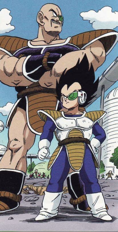 Ilustración de los Saiyans Vegeta y Nappa llegando a la Tierra