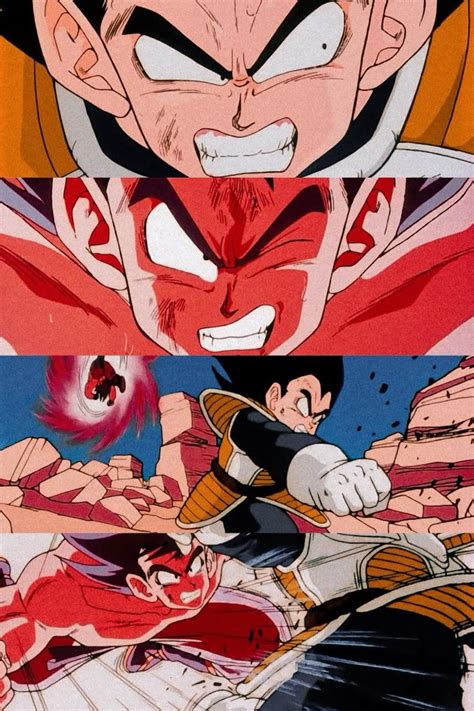 Goku usando el Kaio Ken contra Vegeta