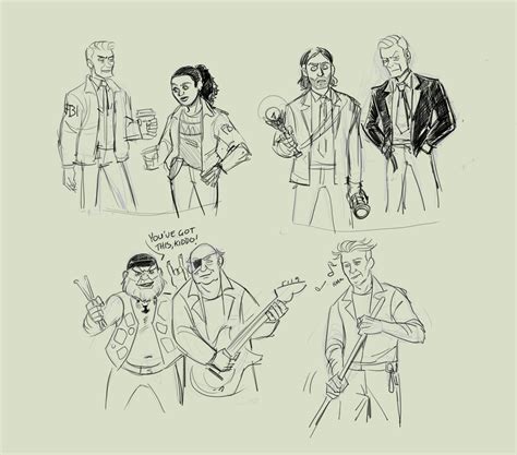 Arte conceptual de los personajes principales de 