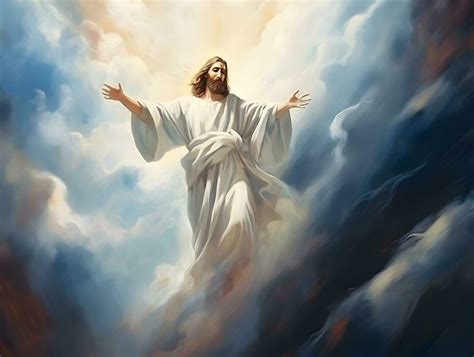 Ilustración de hombres del cielo llegando a la Tierra